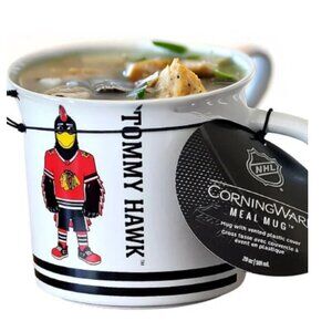 CorningWare® NHL® Chicago Blackhawks® 20-ounce Meal Mug™, Tommy Hawk™ wi…